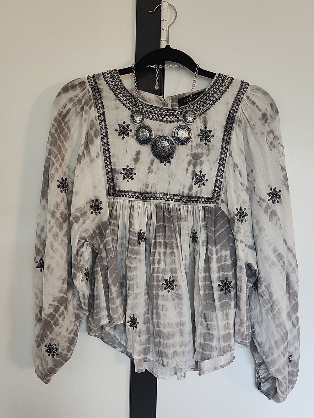 Zara Boho Blouse w/Free Necklace